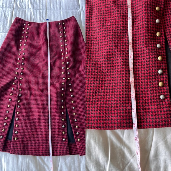 Scotch & Soda Wool Houndstooth Skirt XS Red / White - Picture 11 of 11